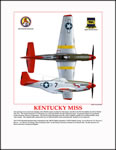 "Kentucky Miss" Tuskegee Airmen P-51 Print by Jerry Taliaferro